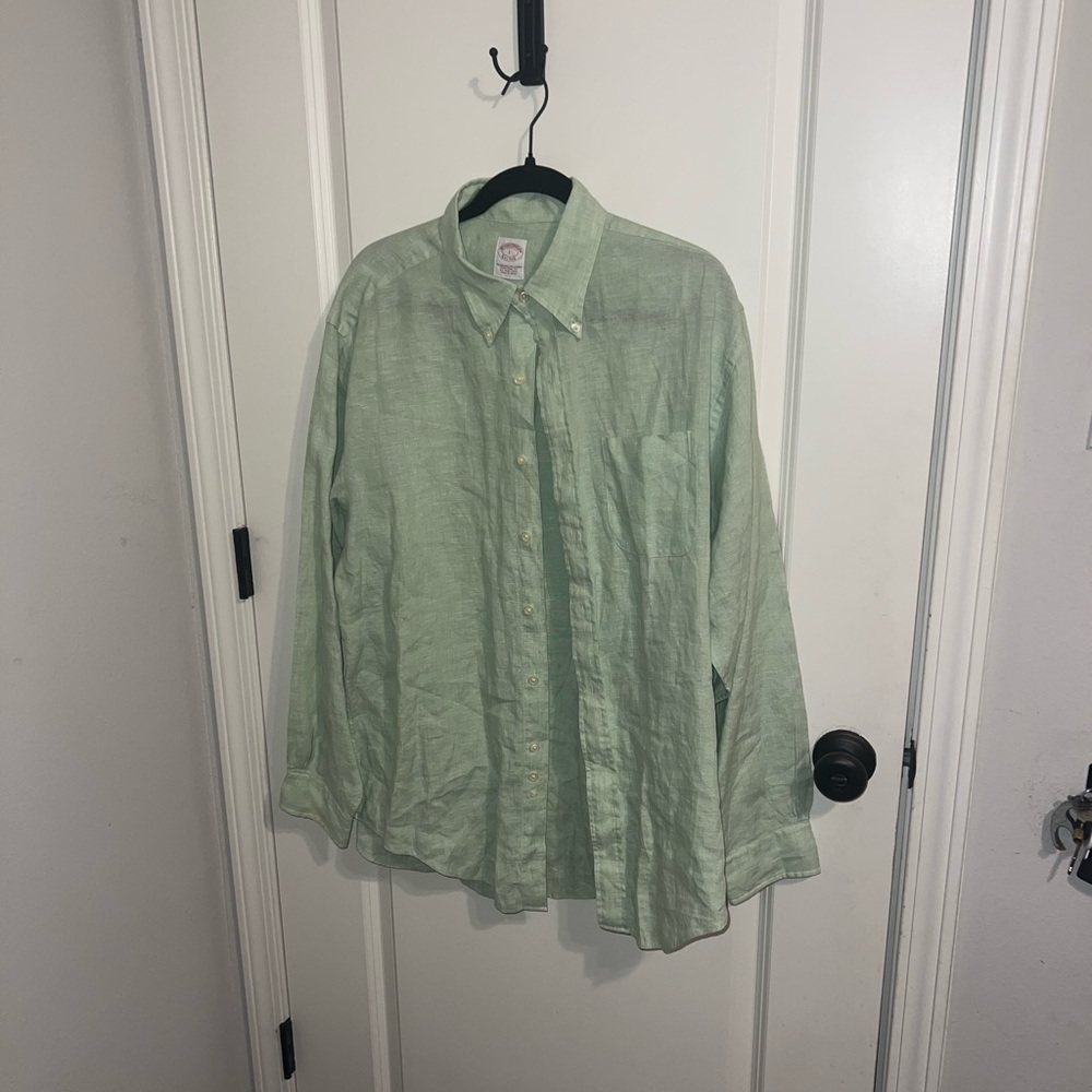 Brooks Brothers - Light Green Button-Up Shirt - Large